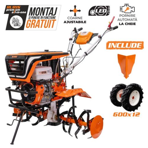 Motosapatoare RURIS 918K PRO + roti cauciuc 6.00-12 18 CP