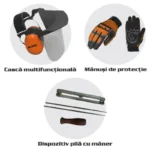 Kit de protecție pentru motoferăstrău RURIS - cască, mănuși și pilă