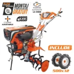 Motosapă RURIS 1001KSD Start - 11 CP, lățime 125 cm + roți cauciuc 5.00-12