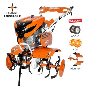 Motosapă RURIS 701KS - 7 CP, 83 cm, roți 4.00-8 și plug REV1