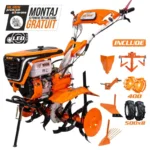 Motosapă RURIS 732ACC - 8,5 CP, lățime 83 cm + roți cauciuc 5.00-8 + rariță